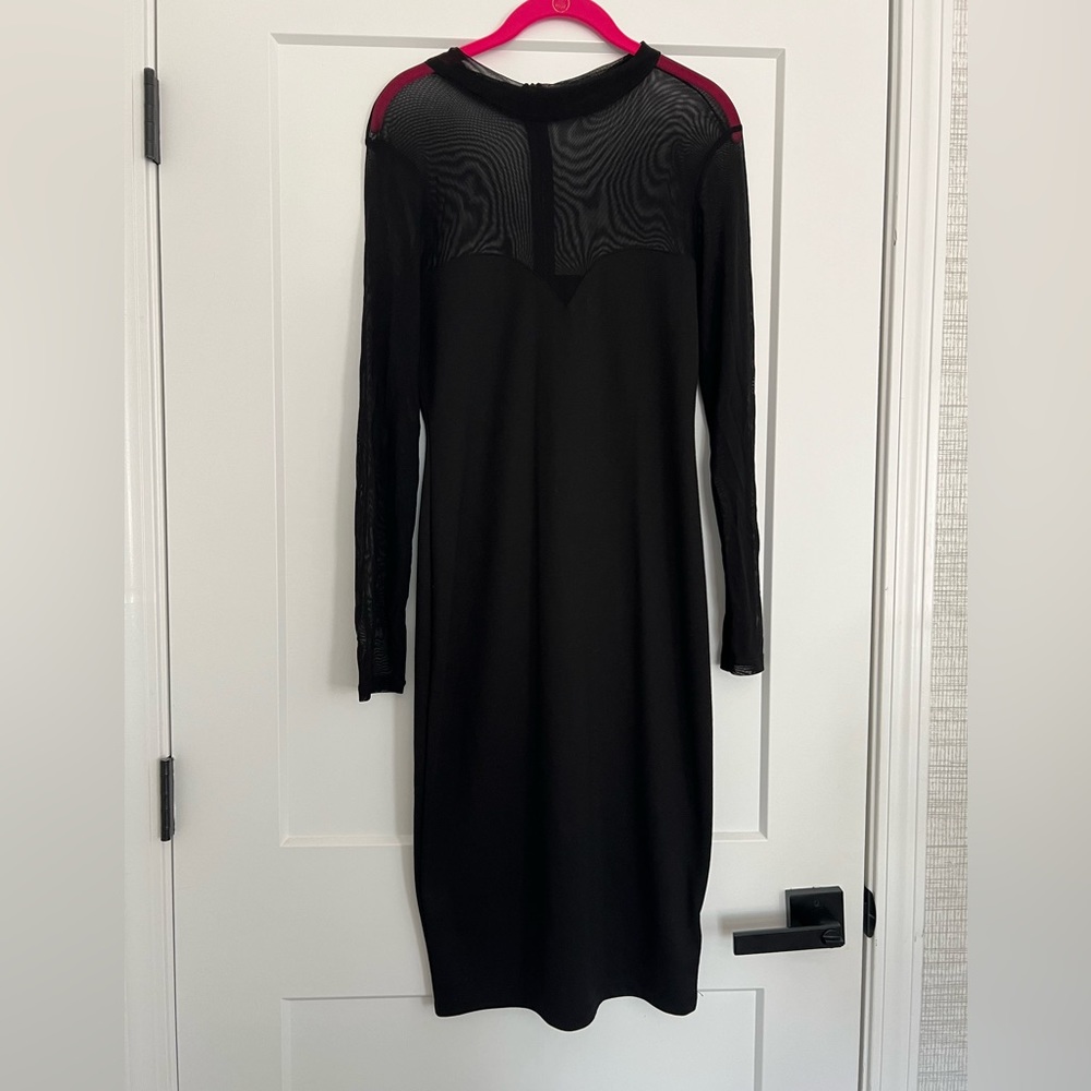Kardashian Kollection Women's Black Sweetheart Sexy Sheer Cocktail Dress Sz M
